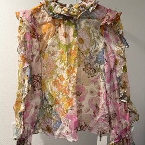 Zimmermann Super Eight 8 Floral Ruffle Blouse - Multicolor